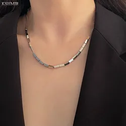 Simple unique INS style necklace titanium steel clavicle chain personality fashion blogger with necklace 2022 cool style
