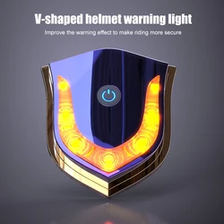 LED bike Motorcycle Helmet Light USB Rechargeable Cordless Riding Light Safety Signal Warning Lamp for Night Riding Accessories