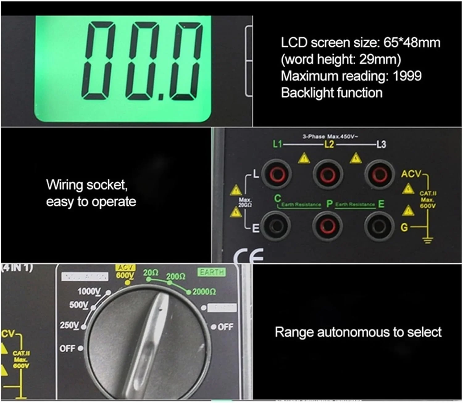 الفولتميتر تستر المقاومة العزل الأرض قياس الجهد المرحلة كشف المؤشر DUOYI DY5500 أداة متعددة الوظائف سيارة