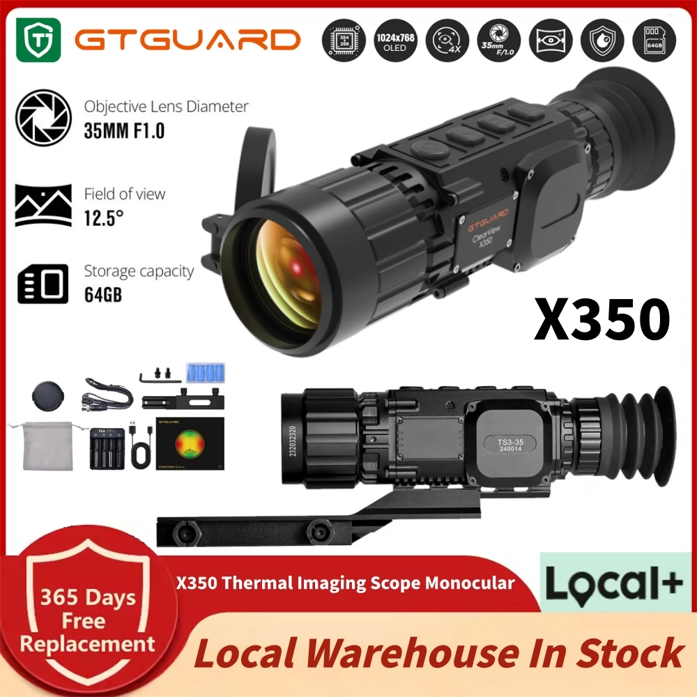 

GTGUARD ClearView X350 Night Vision Goggles Thermal Imaging Scope Monocular 384*288 Resolution Camera Telescope Local Inventory