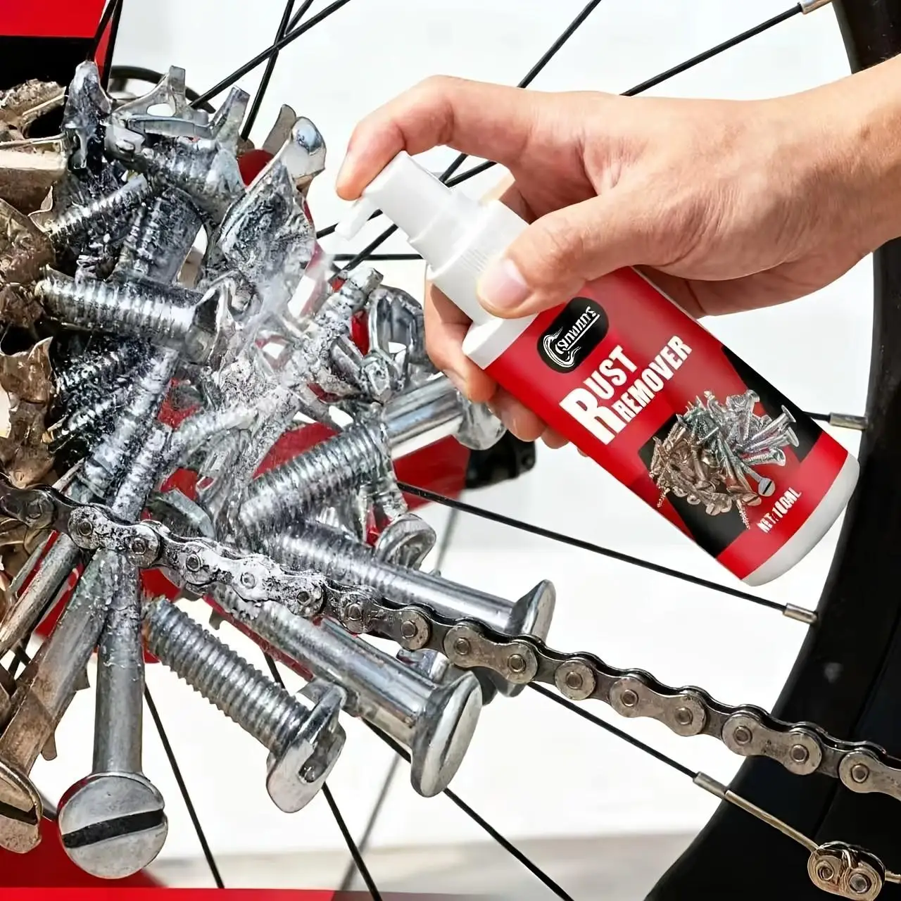 Efficient Screw & Hardware Rust Remover Cleaner, Quick Restore Bright Surface, Universal Metal Rust Remover Spray, Strong Rust D