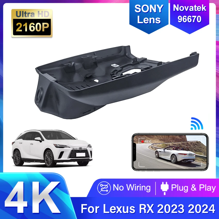 Plug and Play Dash Cam For Lexus RX 350H 500H RX500H RX350H 2023 2024 Car Video Recorder Wifi DVR DashCam Camera Night Vision