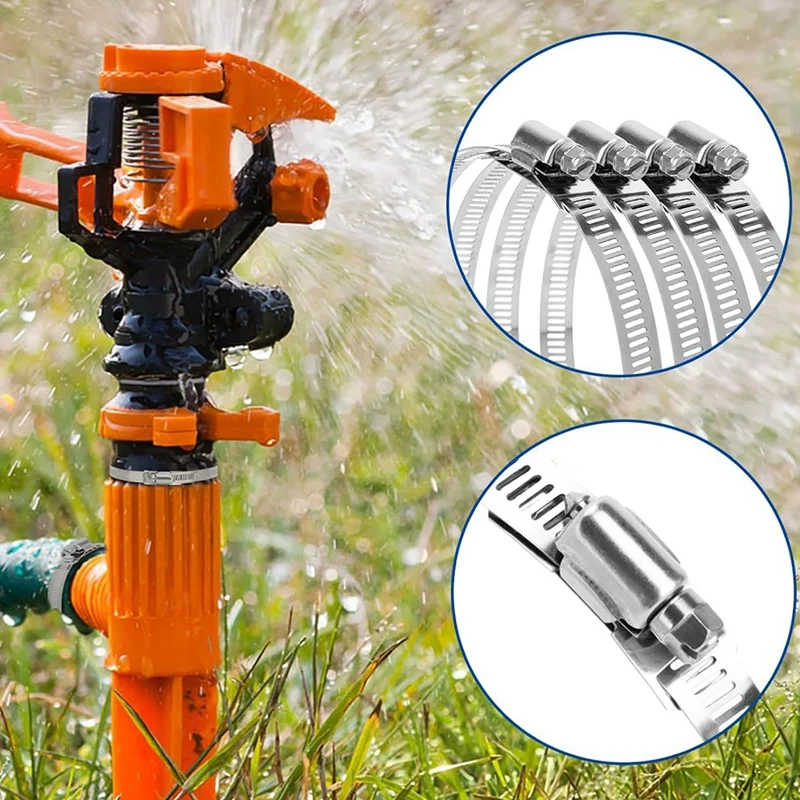 Hose Clamps 20FT Metal Strap+20 Fasteners DIY Cut-To-Fit Stainless Steel Band Clamps Adjustable Large Worm Durable Easy Install