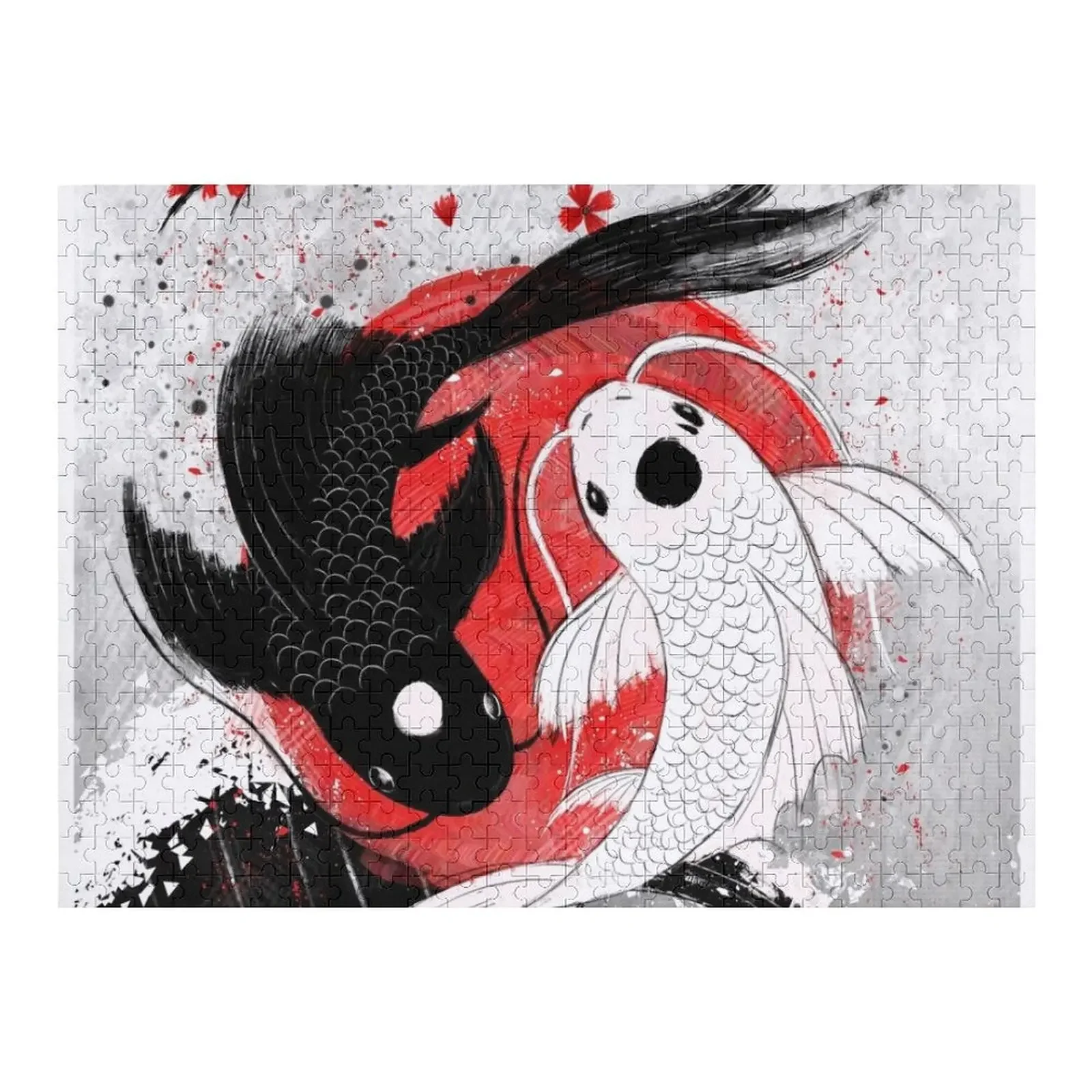 

Koi fish - Yin Yang Jigsaw Puzzle Woodens For Adults Personalized Gift Married Puzzle