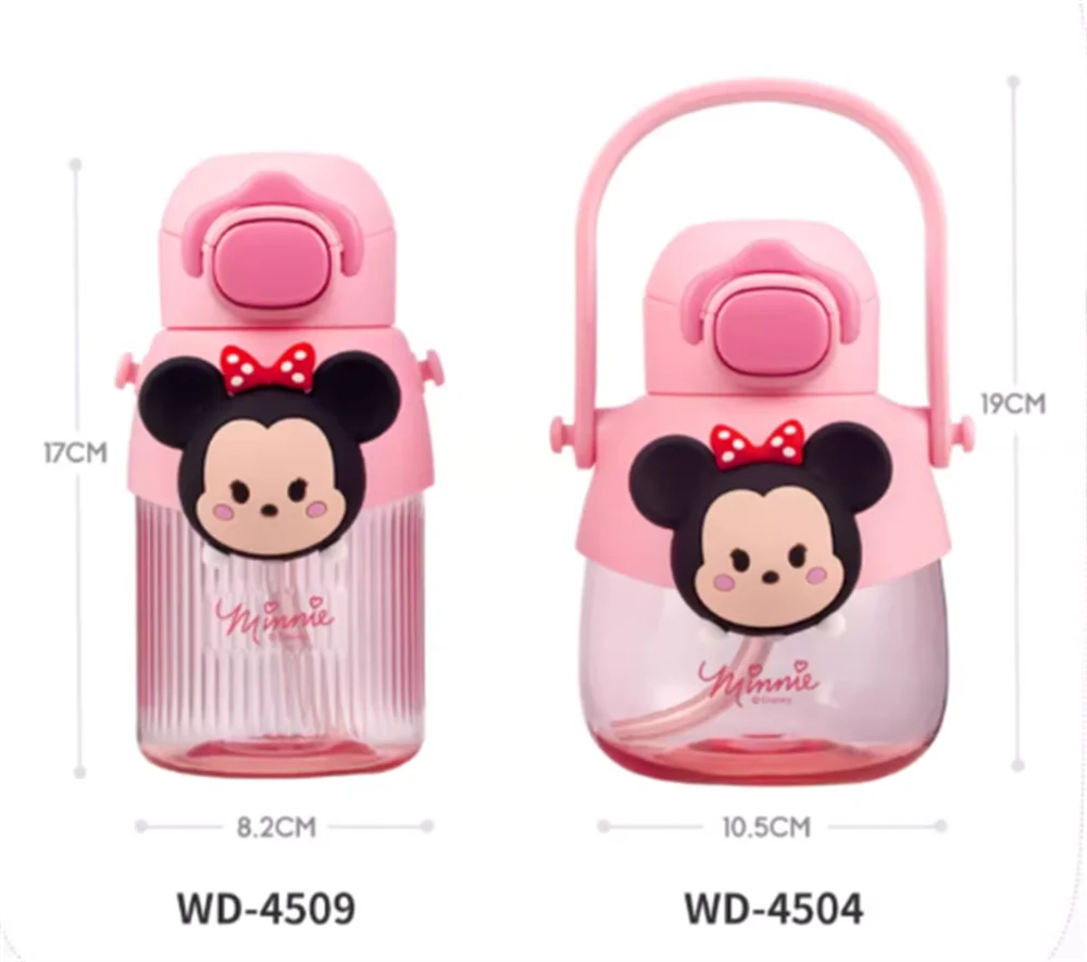 Disney morango urso elsa mickey mouse bibi som mochila dupla-bebida copo de água para crianças portátil garrafa de água fria