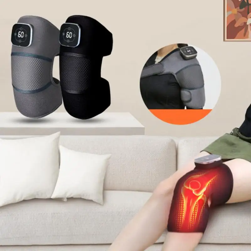 Knee Massager With Heat And Vibration Heating Knee Brace With 5 Heat Settings 3 Vibration Modes Cordless Knee Massager For Knee