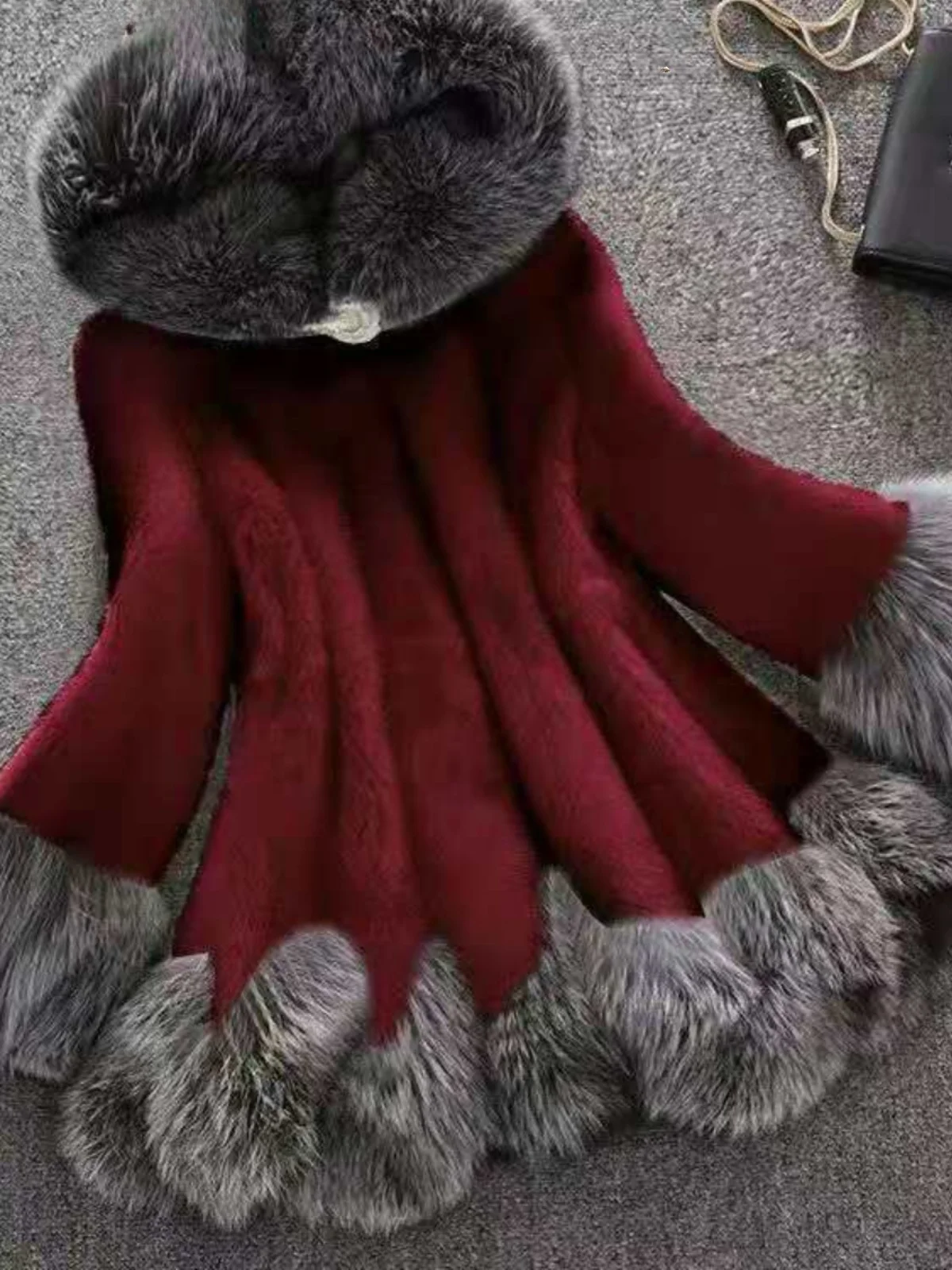 Cappotto da donna di media lunghezza con cappuccio Fce Jaet Long Sve Street Sle Chiusura con cerniera Cappotto di lunghezza Regular Sve