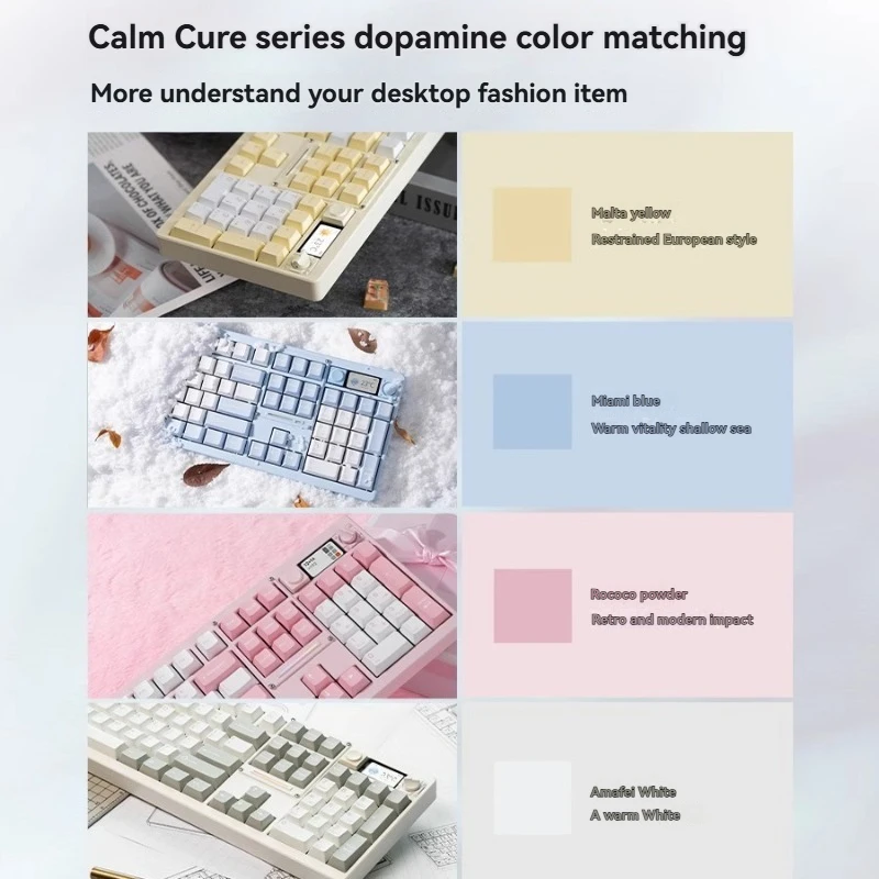 คีย์บอร์ดกลไก NDNH รุ่น ND104 ไร้สาย แบบสามโหมด รองรับการเปลี่ยนสวิตช์แบบ Hot-Swap ไฟ RGB ปรับแต่งได้ ตัวเครื่องอะลูมิเนียม CNC สำหรับใช้งานในสำนักงานและเล่นเกม
