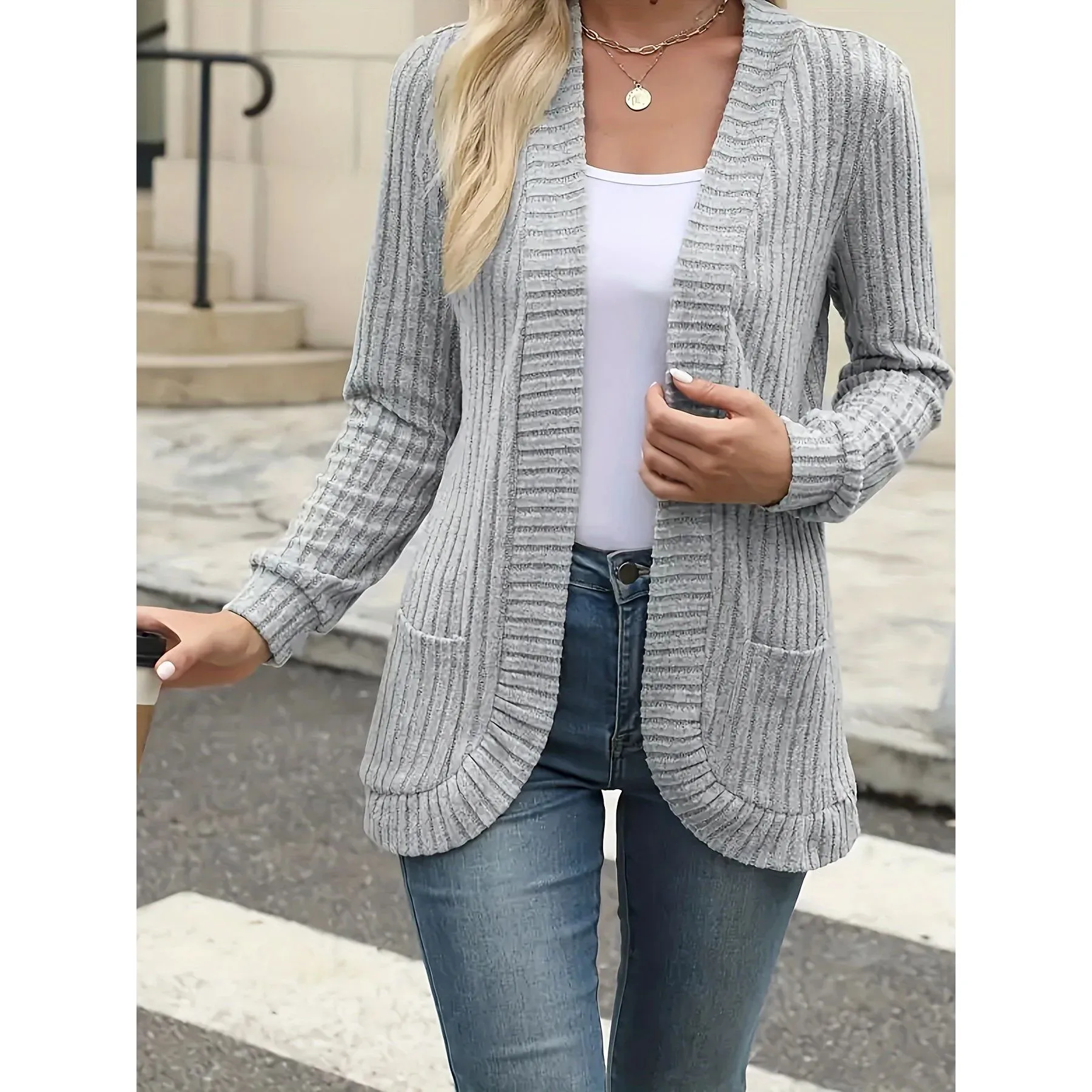 Nova faion feminino cor casual pit stripe brued ca ort outerwear primavera 2025 outro material 00% senhoras premium
