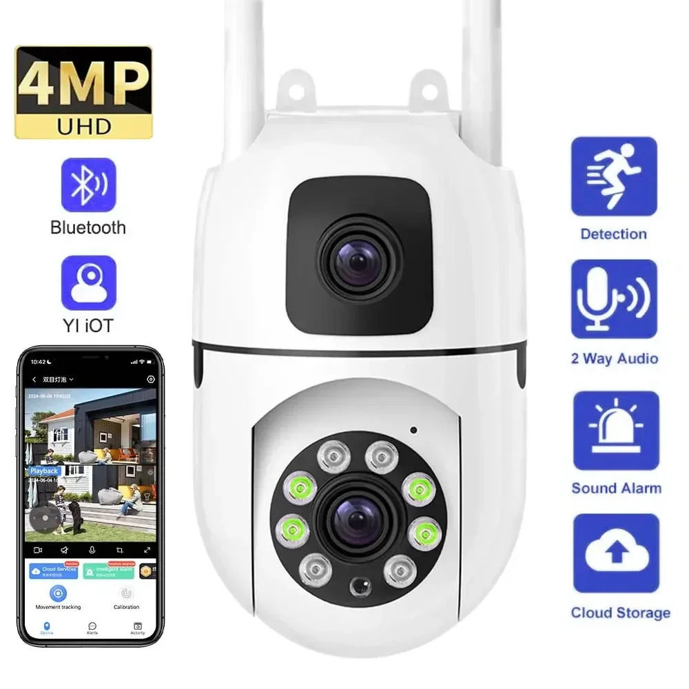 

4MP IP Camera Dual Lens WiFi Wireless Indoor Security Protection Bluetooth Connection PTZ CCTV Video Surveillance Camera YI IOT