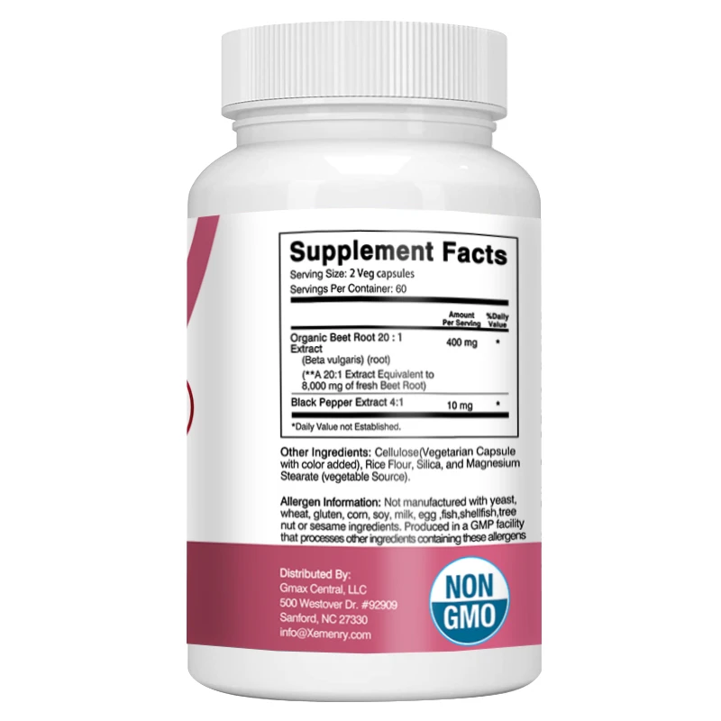Beetroot Capsules - Production Blood Circulation Blood Pressure Health, Support Heart & Cardiovascular, Digestive Health
