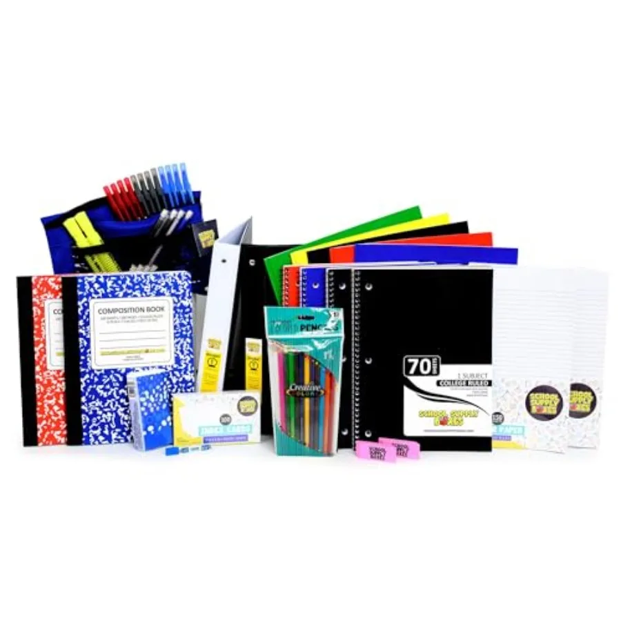 

Secondary School Essentials Bundle - 5 Pieces per - Back to School Essentials Includes Folders, Notebooks, 1" Binder, Mechanica
