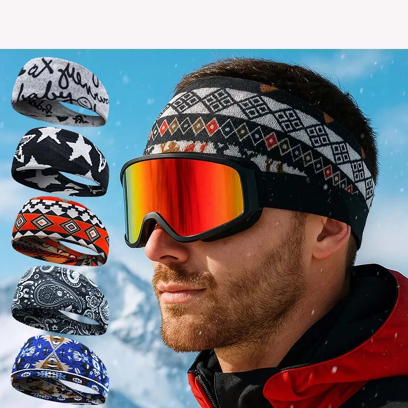 Winter Warm Ear Protection Headband for Women Thick Knitted Wool Headband with Cashmere-like Fabric for Street Sports Head Band