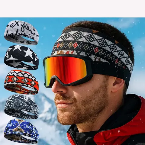 Winter Warm Ear Protection Headband for Women Thick Knitted Wool Headband with Cashmere-like Fabric for Street Sports Head Band