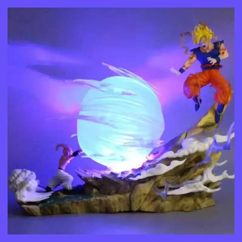 

21cm/8.2inch Dragon Ball Z Doll vs Goku Super Saiyan Spirit Bomb PVC Action Figure Collection Decoration Ornaments Toys Gift