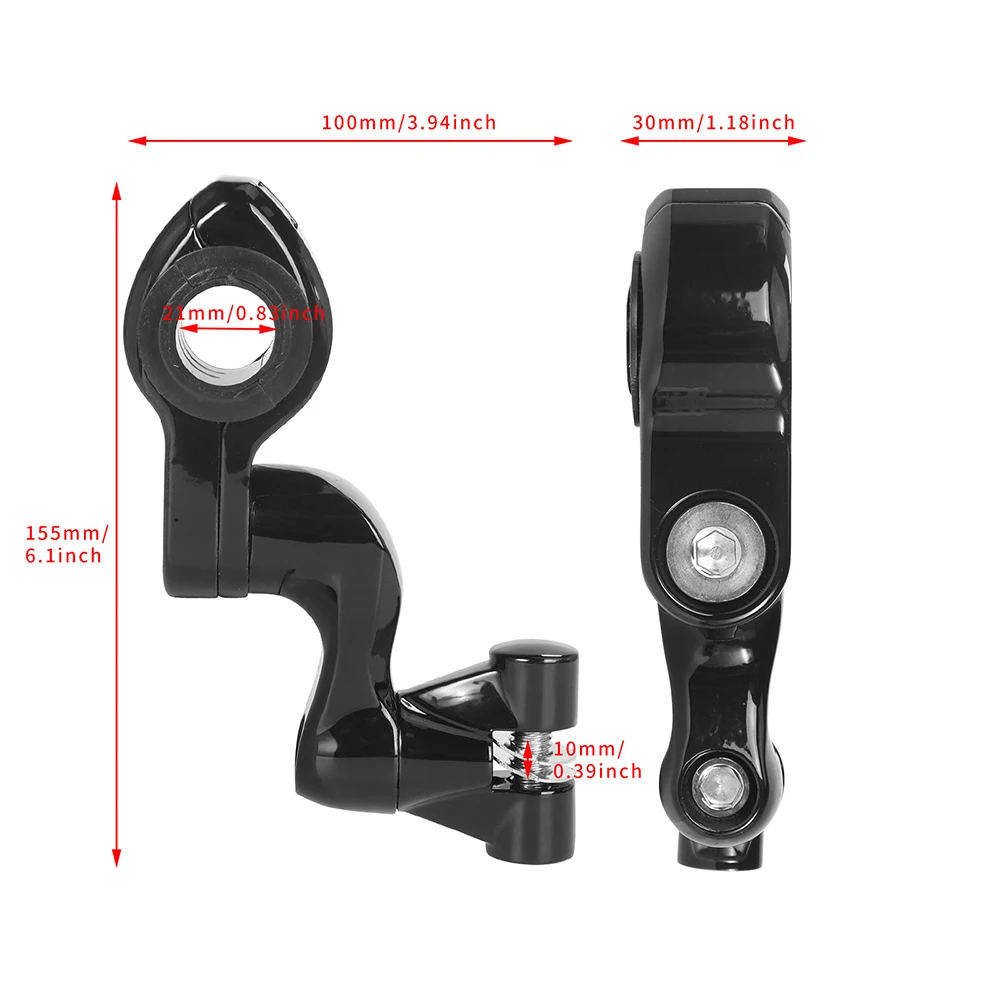 1 Pair Chrome/ Black Motorcycle Highway Foot Peg Mounts with 7/8" Magnum Clamps Aluminum For Harley Davidson Touring view 2