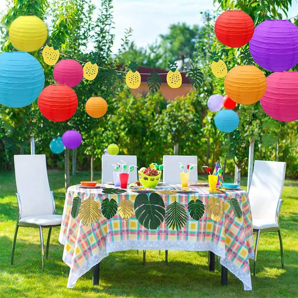 16 linternas de papel, mini bola de papel colorida, lampion de 8 colores para niños, cumpleaños, hogar, jardín, decoración colgante (4 "6" 8 "10")