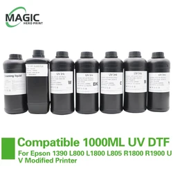 1000ML/Bottle UV DTF Ink and Varnish for UV DTF Film A B for Epson Printer XP600 TX800 1390 L800 L1800 L805 UV Ink Refill kit