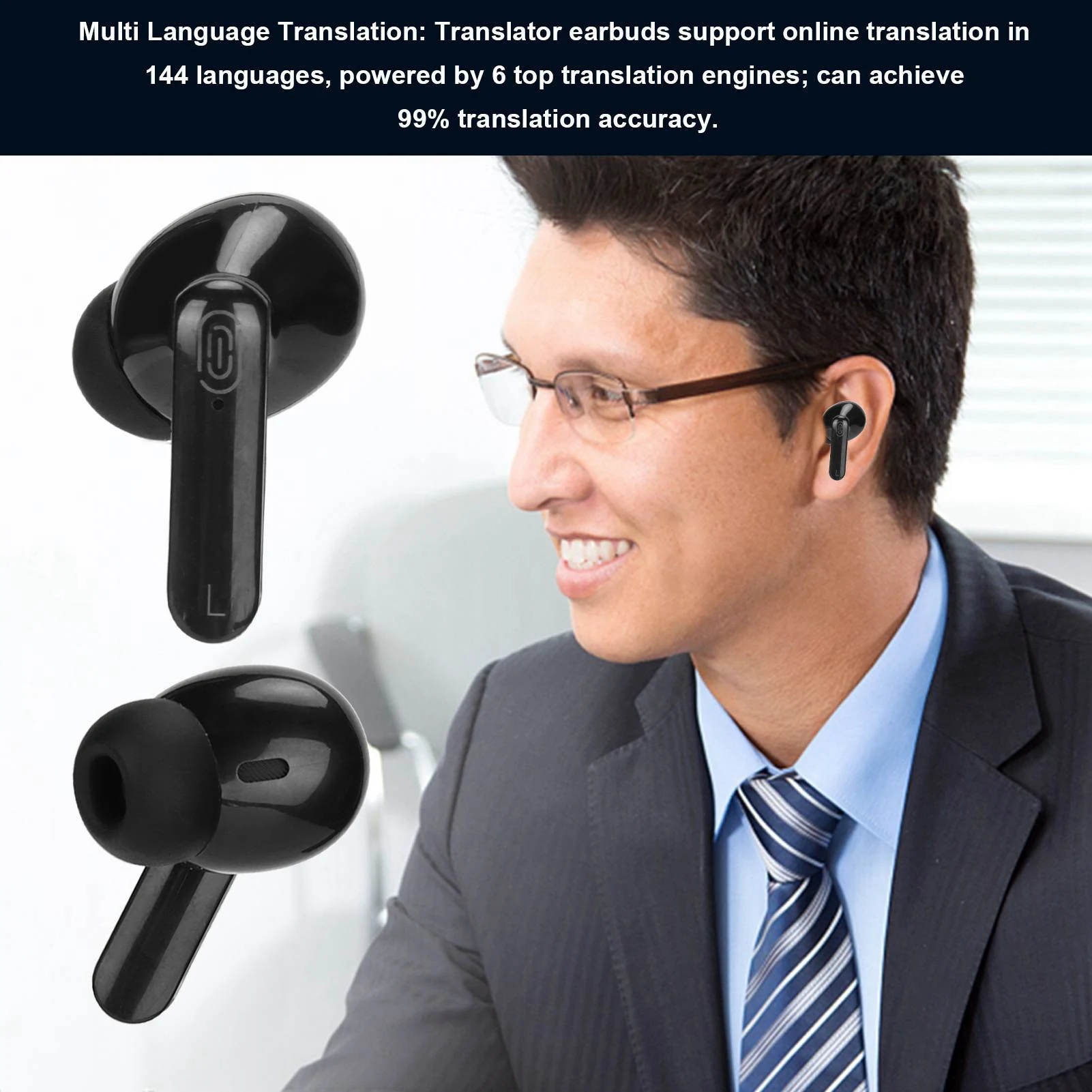 New Wireless Language Translator Earbuds High Accuracy Multifunction Language Translator Earbuds for Learning for Travel