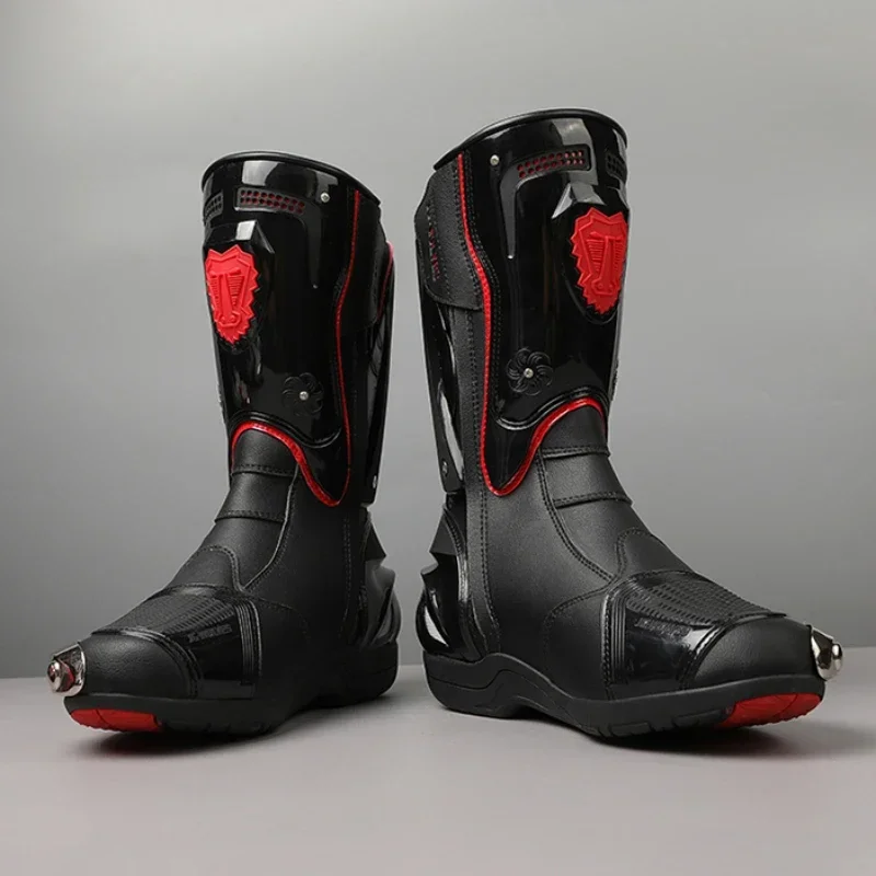 Professional Men Motorcycle Riding Boots Highway Racing Sports Motorcycle Shoes Titanium Alloy Motocross Boots Botas Hombre