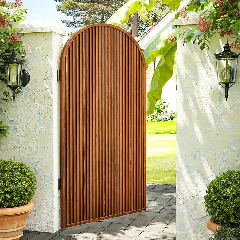 Outdoor antiseptic wood courtyard fence small door garden fence door small courtyard entrance guardrail with  fence