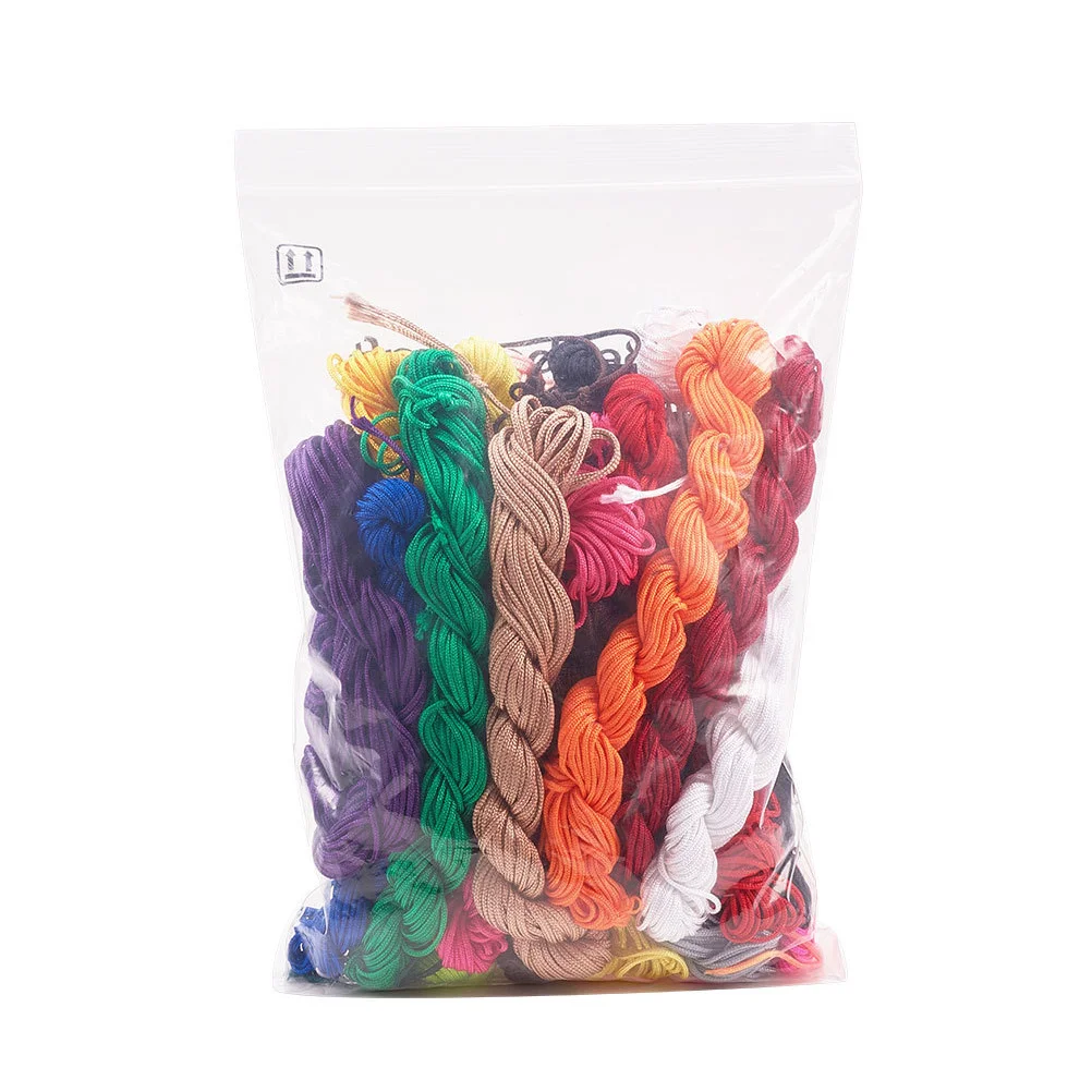 

20 Packs 1Mm Colorful Nylon Cord Assorted Rainbow String For Diy Bracelet Chinese Knot Craft Kumihimo Braiding Accessory