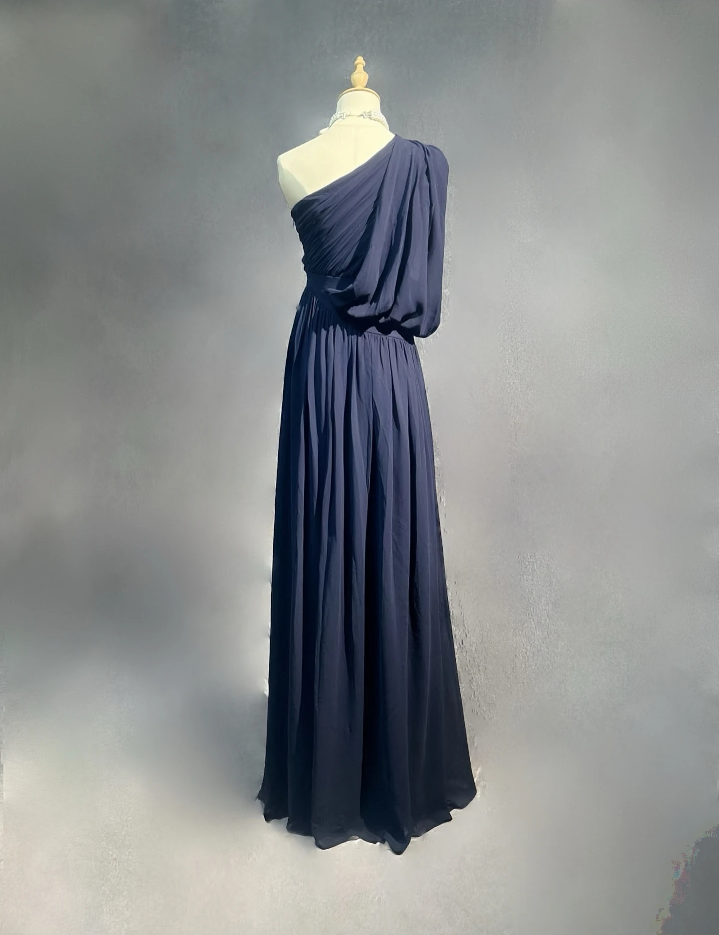 Vestido sencillo de dama de honor con un hombro inclinado para mujer, vestido largo Formal para invitados de boda, vestidos de noche para fiesta