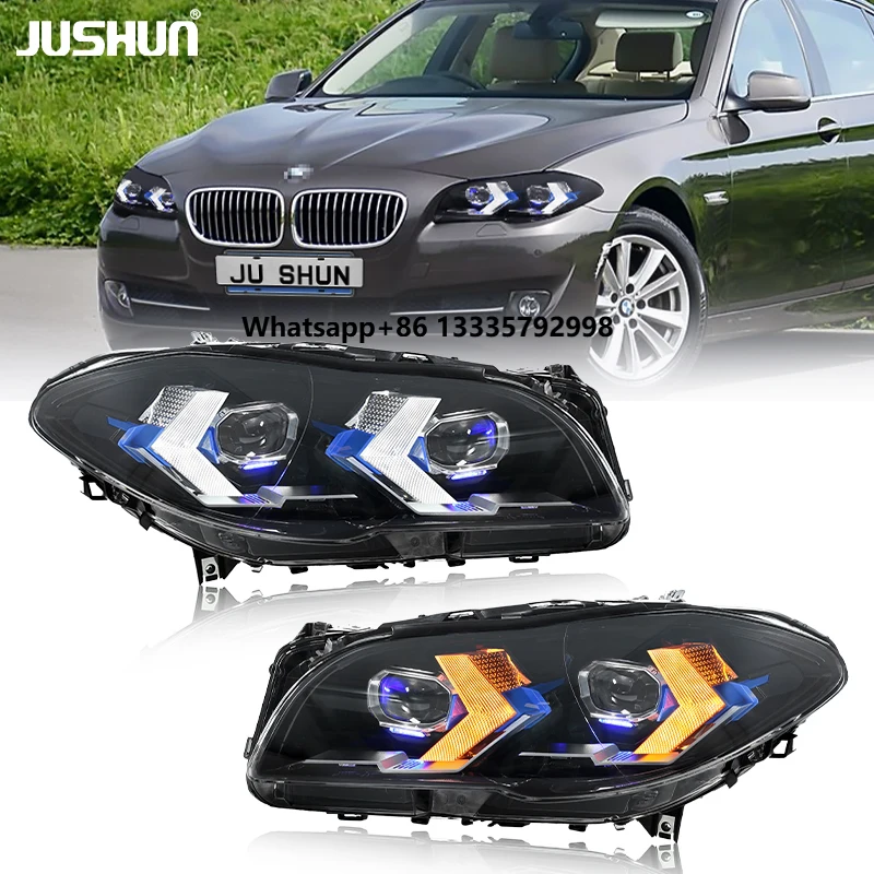 

JUSHUN OEM-Style LED Headlights Assembly forBMW 5series 11-13 F10/F18 DRL/Angel Eyes Plug Play Installation New Condition 2011