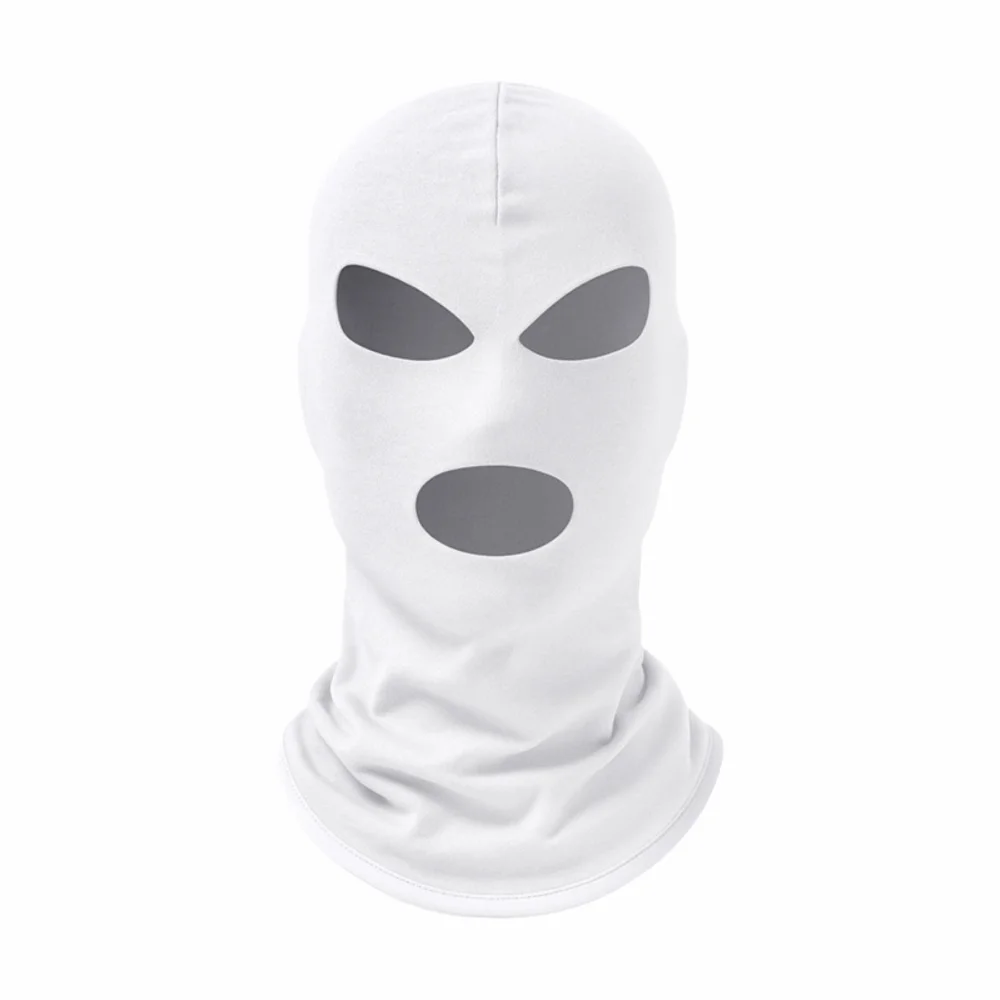 Breathable Solid Color Cycling Balaclava Hats Thickened Windproof 3-hole Pullover Cap Warm Versatile Mask Neck Hat Winter