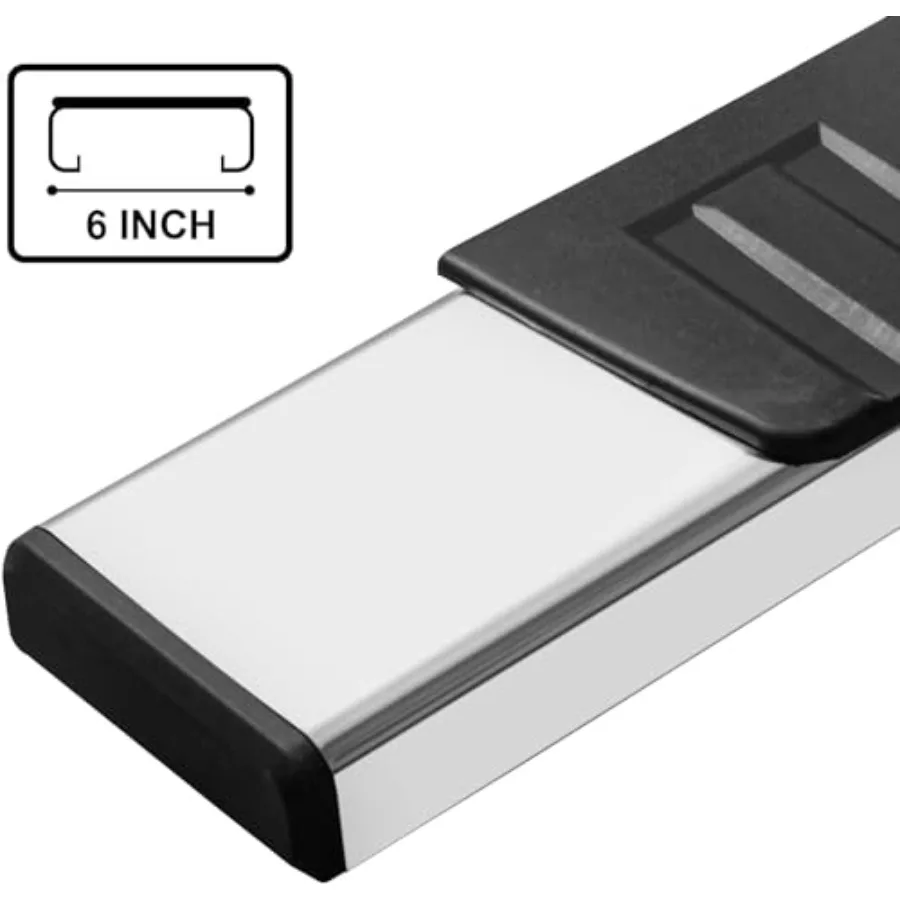 Running Boards Steps Bar for 1999-2016 Ford F250 F350 F450 F550 Super Duty Regular Cab, Aluminum, Black, Heavy-Duty Non-Slip Su view 5