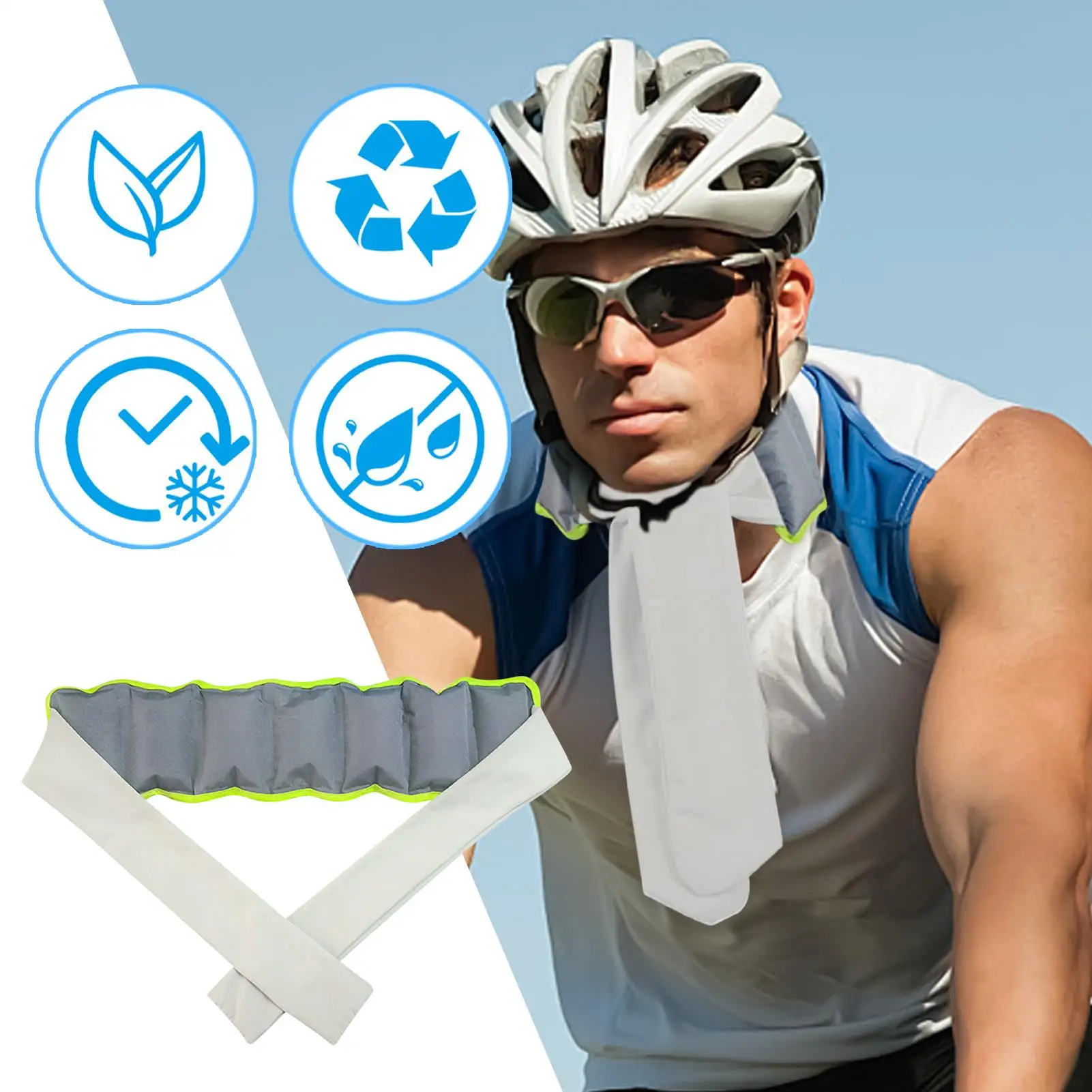 Lenço de resfriamento de pescoço envoltório de gelo para pescoço equipamento de uso diário tempo quente esportes ao ar livre toalha para ciclismo corrida caminhadas pesca