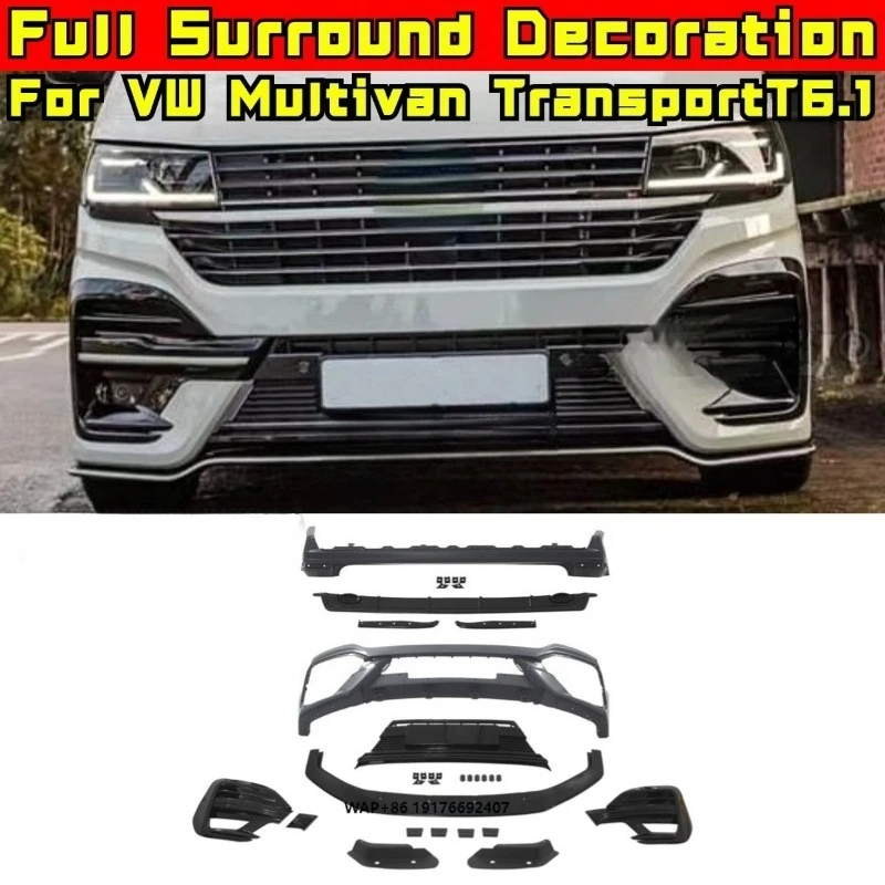 For VW Multivan TransportT6.1 Car Front Rear Bumper Lip Splitter Diffuser Body Kit Bumper Guard Protector Cover Car Accessories