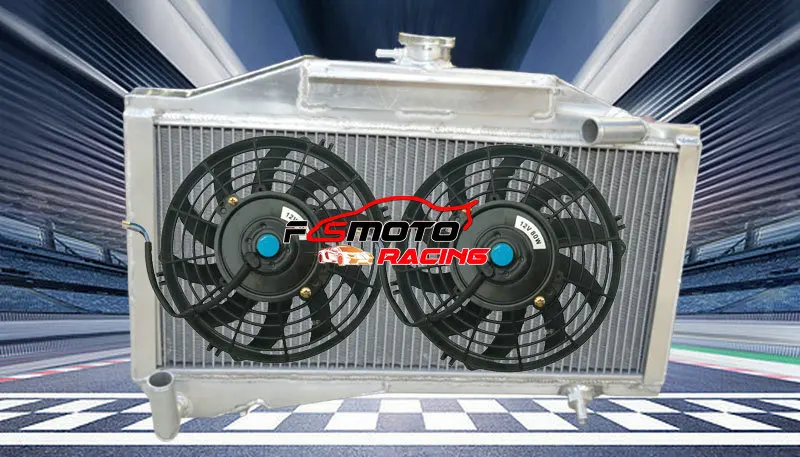 FOR MORRIS MINOR 1000 948/1098 ALUMINUM RADIATOR+FAN MT 1955-1971 1970 1969 1968 1967 1966 1965 1964 1963 1962 1961 55 56 1956
