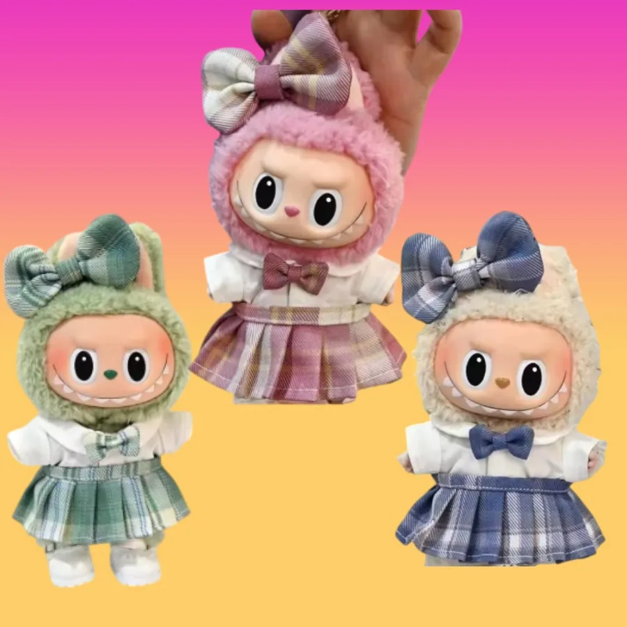 

Mini Doll'S Clothes Outfit Accessories for 15-17cm Ropa Labubu and 10cm Cotton Doll Sweet Strap Skirt Leather Shoes Clothing