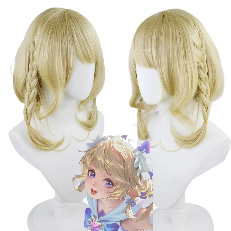 King Pesticide Valentine's Day Prayer Wish Realm Yao Short Blonde Wavy  Cos Cosplay Wig Game Simulation Scalp