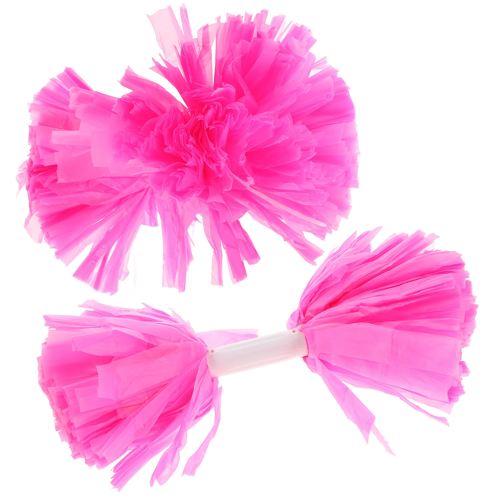 

2 PCS Hand-cranked Flower Ball Hot Pink Pom Poms Cheerleader Holding Flowers Cheerleading Girls Toddler