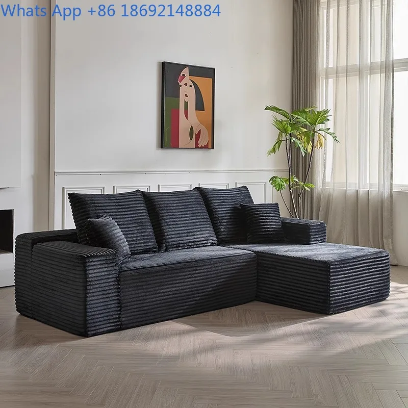 Compressed Cube Sofa Three Seater Italian Minimalist Living Room Velvet