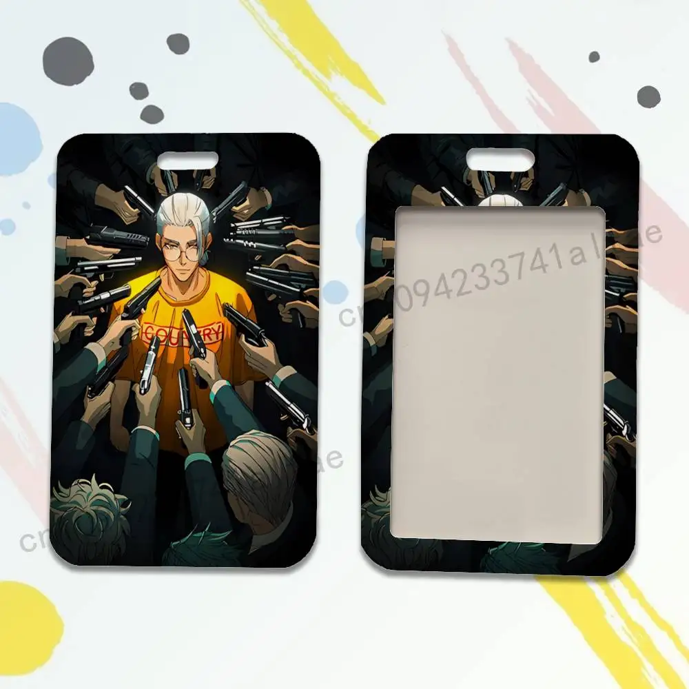 Sakamoto Comics D-Days Card Holder Durable With Carabiner Name Tag Vertical ID Badge Holders Credentials Protection view 4