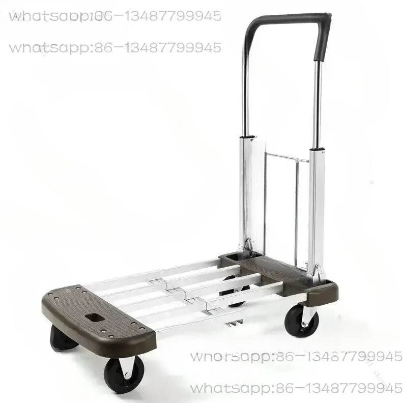 Cart Cargo Handling Truck Small Pull Truck Pull Cargo Folding Portable Cart Handcart Flat Truck Household Retractable Trailer