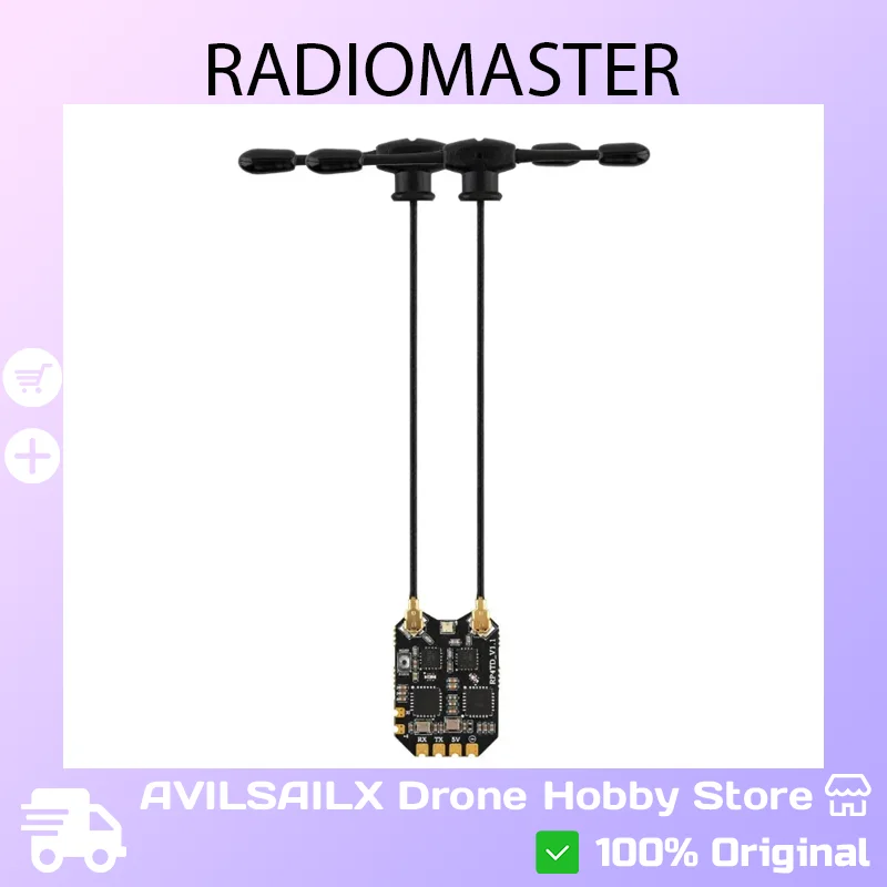 جهاز استقبال متنوع RadioMaster RP4TD ExpressLRS بسرعة 2.4 جيجا هرتز - جهاز استقبال FPV عالي الدقة مضاد للتدخل