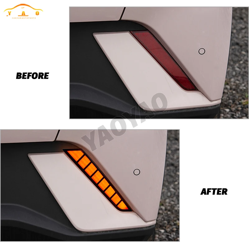 2Pcs Rear Bumper Fog Light Reflector Stop Light Rear Fog Light Foglamp Brake Lamp Warning Lamp for BYD Seagull 2024