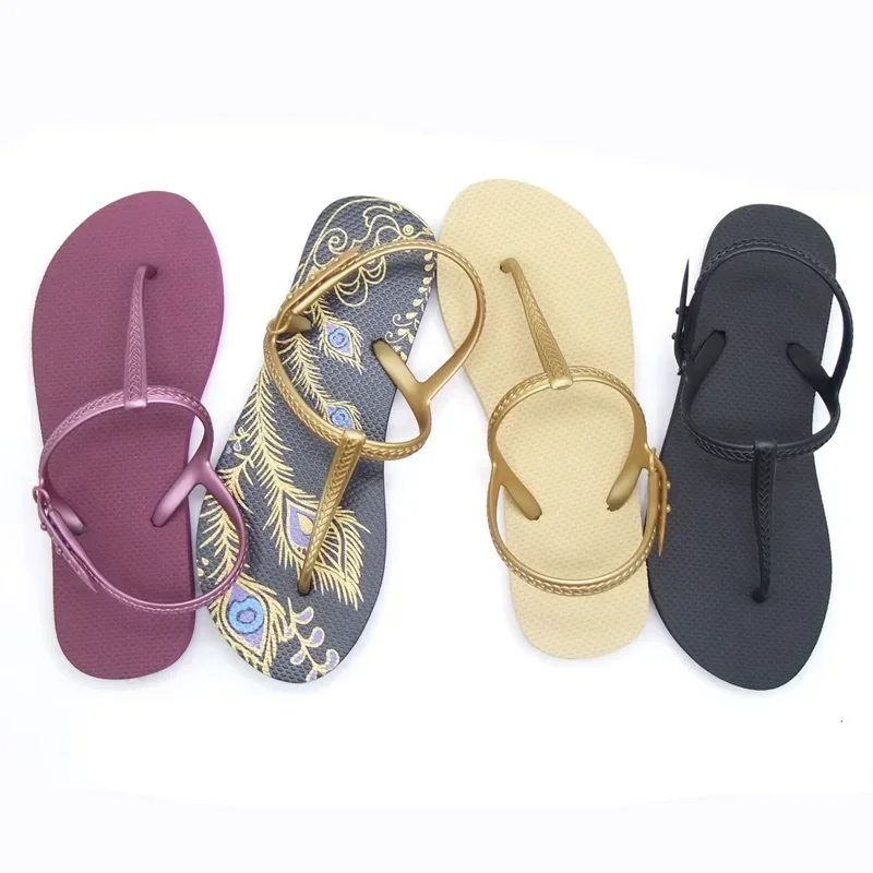 2024 Fashion ladies clip flip sandals comfortable casual beach resort slippers flat non slip large size 40 summer trafza womens