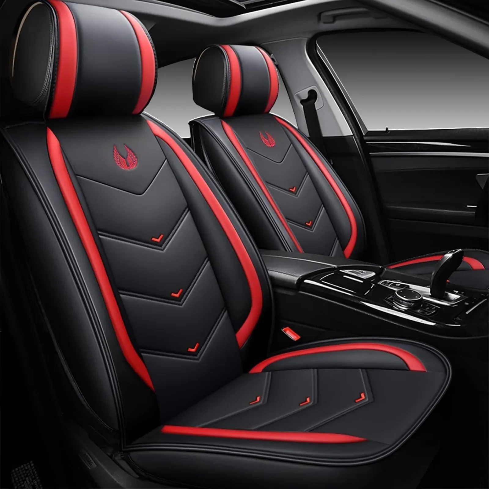 US  Car Seat Covers Premium Waterproof Faux Leather Cushion Universal Accessories Fit SUV Truck Sedan Automotive Vehicle Auto