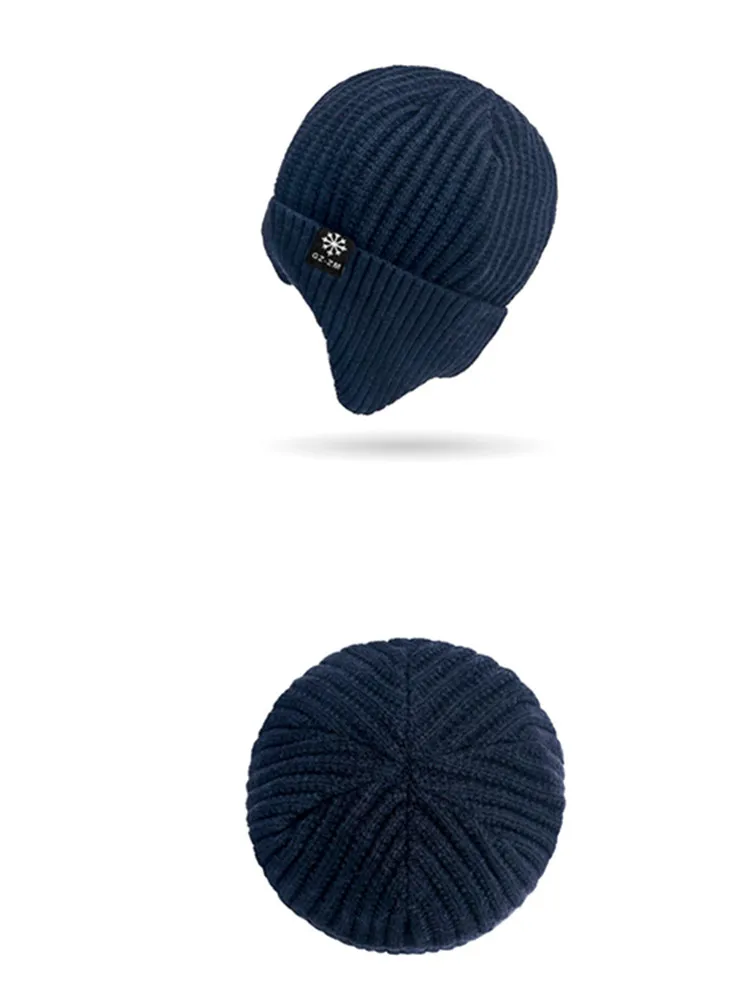 Casual and Versatile Thickened Winter Hat Set - Fleece-Lined Warm Windproof Knit Hat with Scarf