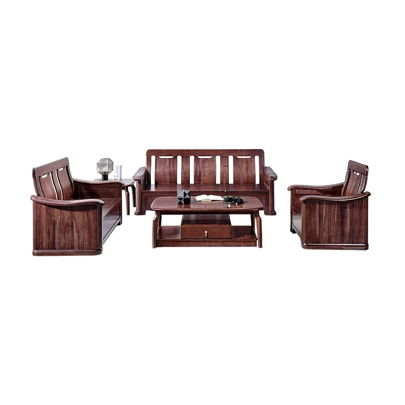 

Large apartment light luxury villa sofa ebony high-end furniture