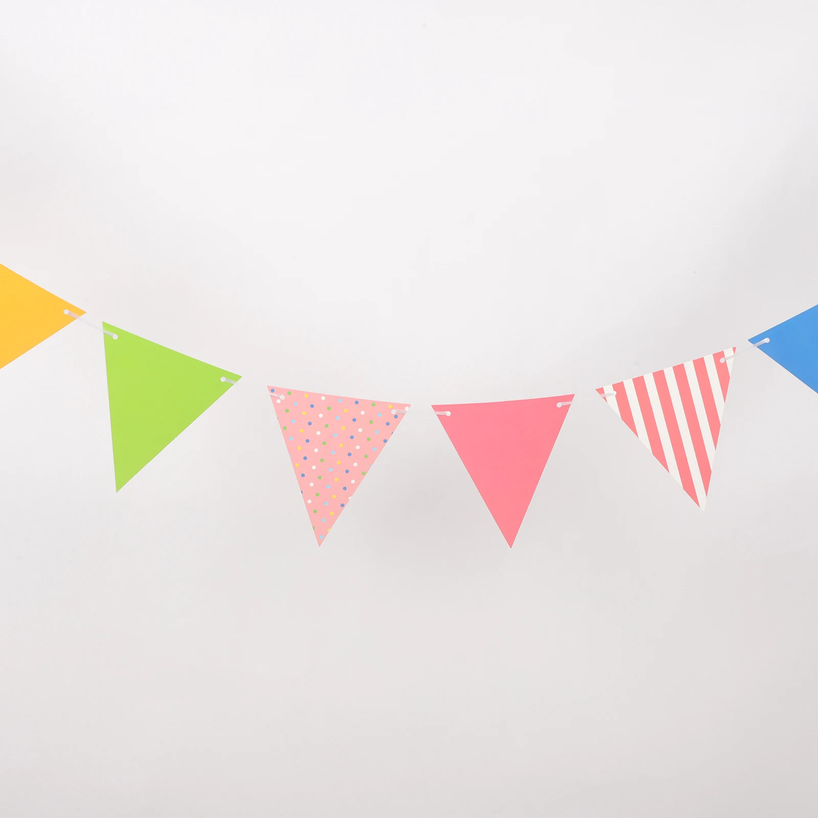 

Triangle Bunting Banner Party Decorations Glitter Supplies Paper Wall Flags Holiday Celebration Colorful Striped Dots Design
