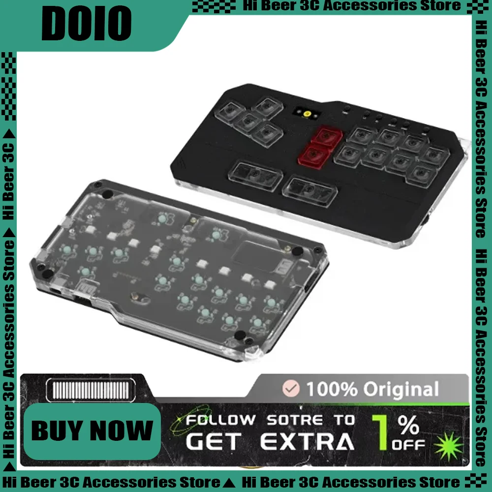 

DOIO KBHX-01HE PRO MIXBOX Magnetic Shaft Gaming Keyboard Adjustable Trigger Aluminum Alloy Supports PS5 Switch PC Hot Plugging