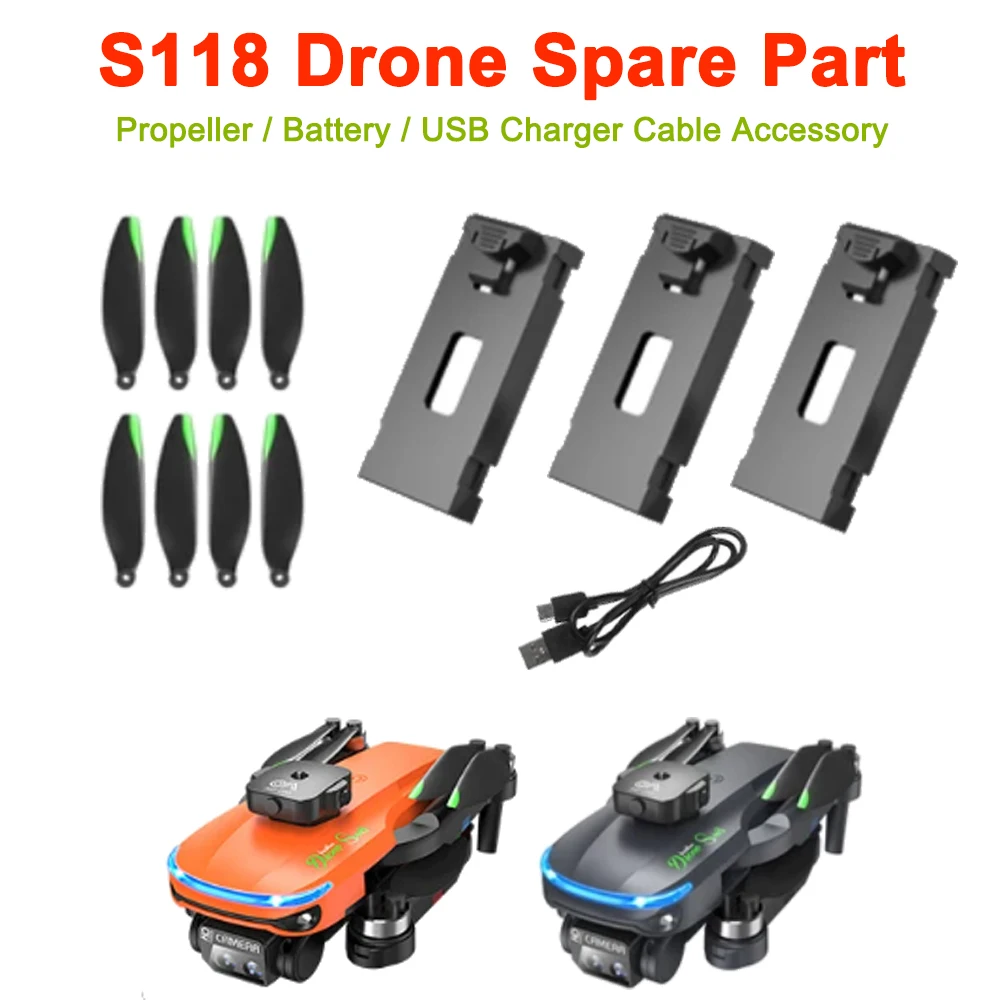 S118 RC Drone części zamienne 3.7V 2000mAh bateria/łopata śmigła/kabel do ładowarki USB akcesoria