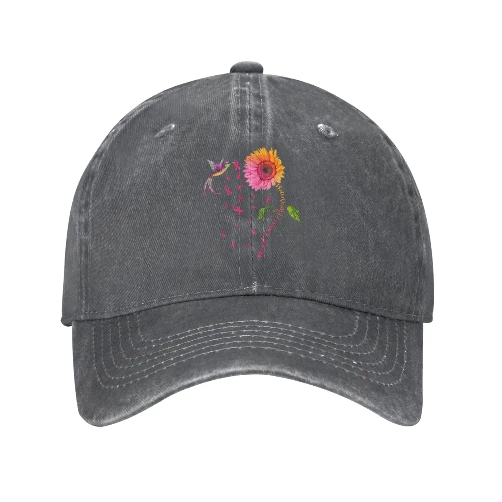 Breast Cancer Awareness Sunflower Hummingbird Hats Baseball Caps Washed Dad Trucker Denim Cowboy Hat