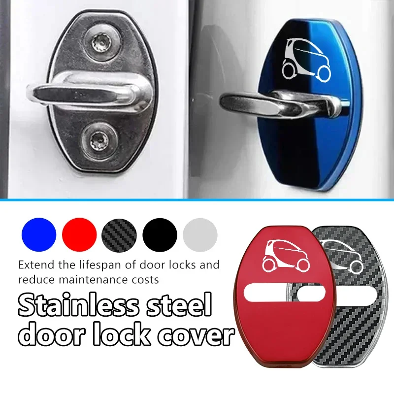 For Smart Car Door Lock Buckle Protector Cover Anti-scratch Protection Case Cabrio Prix 451 453 450 452 454 City-Coupe Fortwo